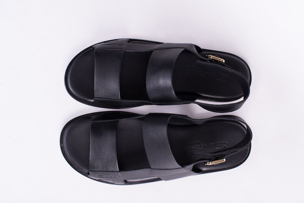 Кожаные сандалии Erik черные SS25 SANTONI MCEG19079HC6MGORN01