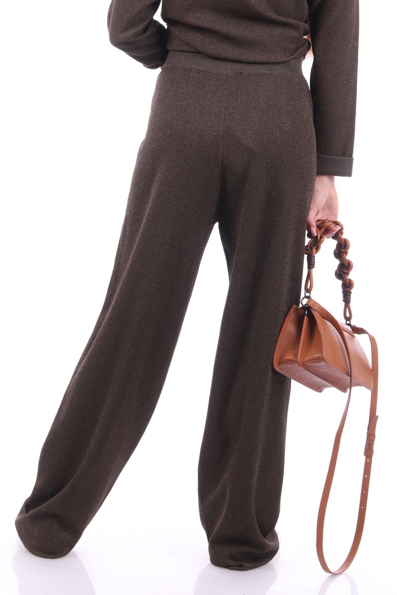 Брюки с люрексом табак широкие SS22 FABIANA FILIPPI PAD272W343