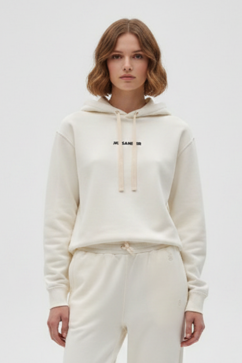 Худи хлопковое кремовое SS26 JIL SANDER J22GU0149 J20128/103